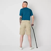 St. John's Bay Dexterity Mens 10" Mid Rise Adaptive Stretch Fabric Adjustable Features Easy-on + Easy-off Cargo Short