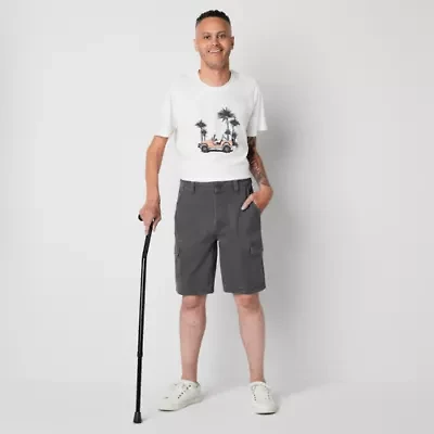 St. John's Bay Dexterity Mens 10" Adaptive Stretch Fabric Adjustable Features Easy-on + Easy-off Cargo Short