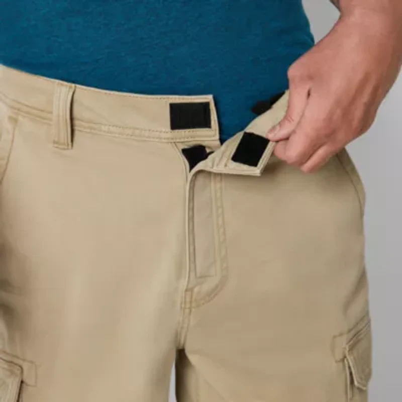 St. John's Bay Dexterity Mens 10" Mid Rise Adaptive Stretch Fabric Adjustable Features Easy-on + Easy-off Cargo Short