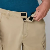 St. John's Bay Dexterity Mens 10" Mid Rise Adaptive Stretch Fabric Adjustable Features Easy-on + Easy-off Cargo Short