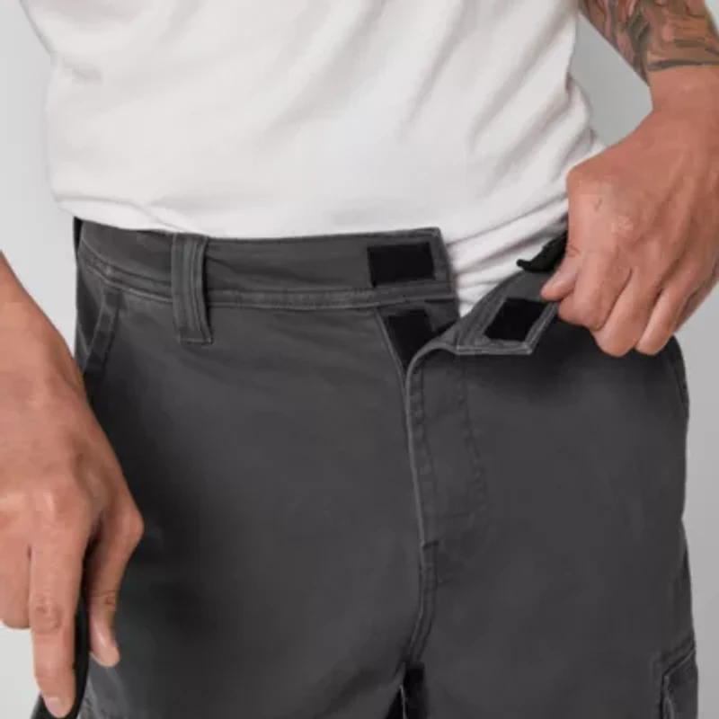 St. John's Bay Dexterity Mens 10" Adaptive Stretch Fabric Adjustable Features Easy-on + Easy-off Cargo Short