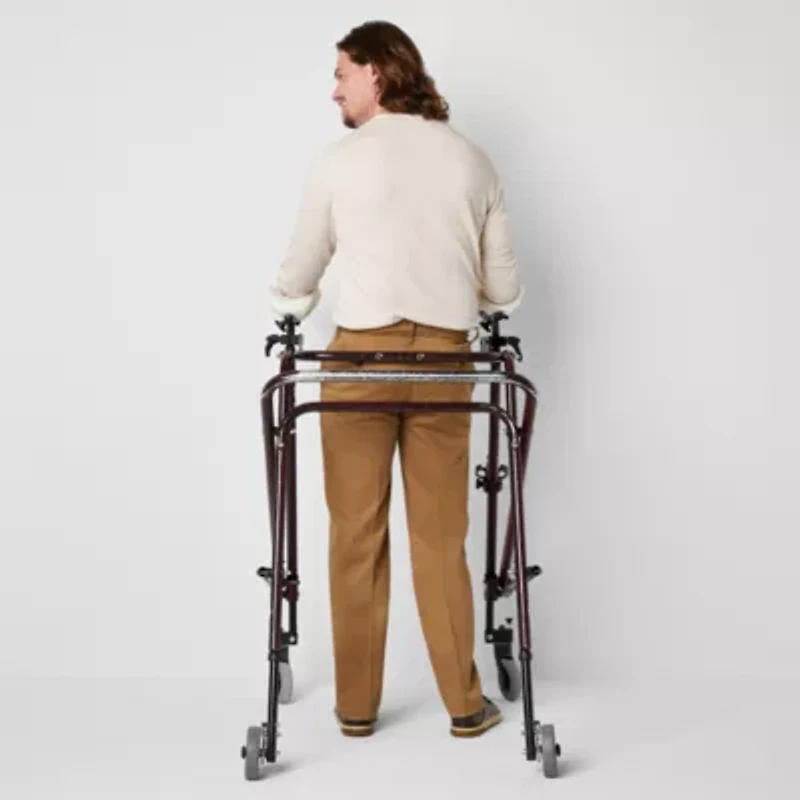 St. John's Bay Dexterity Universal Wrinkle Free Easy Care Mens Adaptive Adjustable Features Easy-on + Easy-off Classic Fit Flat Front Pant