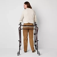 St. John's Bay Dexterity Universal Wrinkle Free Easy Care Mens Adaptive Adjustable Features Easy-on + Easy-off Classic Fit Flat Front Pant