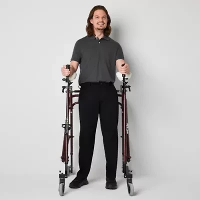 St. John's Bay Dexterity Universal Wrinkle Free Easy Care Mens Adaptive Adjustable Features Easy-on + Easy-off Classic Fit Flat Front Pant