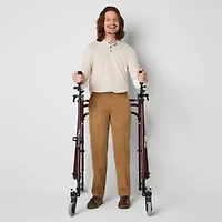 St. John's Bay Dexterity Universal Wrinkle Free Easy Care Mens Adaptive Adjustable Features Easy-on + Easy-off Classic Fit Flat Front Pant