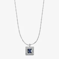 Monet Jewelry Halo Womens Glass Square 17 Inch Pendant Necklace