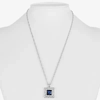 Monet Jewelry Halo Womens Glass Square 17 Inch Pendant Necklace
