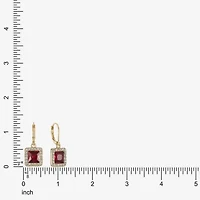 Monet Jewelry Halo Womens Glass Square Drop Earrings