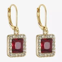Monet Jewelry Halo Womens Glass Square Drop Earrings
