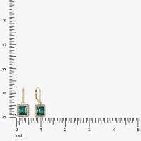 Monet Jewelry Halo Womens Glass Square Drop Earrings
