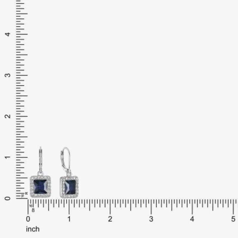 Monet Jewelry Halo Womens Glass Square Drop Earrings
