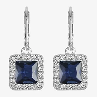 Monet Jewelry Halo Womens Glass Square Drop Earrings