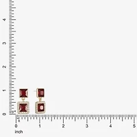 Monet Jewelry Halo Double Womens Glass Square Hypoallergenic Drop Earrings