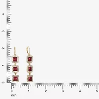 Monet Jewelry Halo Womens Glass Square Drop Earrings