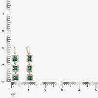 Monet Jewelry Halo Womens Glass Square Drop Earrings
