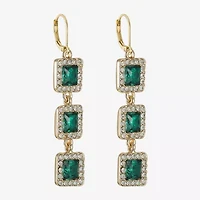 Monet Jewelry Halo Womens Glass Square Drop Earrings