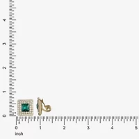 Monet Jewelry Halo Button Womens Glass Square Clip On Earrings