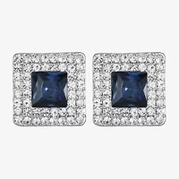 Monet Jewelry Halo Button Womens Glass Square Clip On Earrings