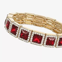 Monet Jewelry Halo Womens Glass Square Stretch Bracelet