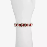 Monet Jewelry Halo Womens Glass Square Stretch Bracelet
