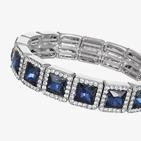 Monet Jewelry Halo Womens Glass Square Stretch Bracelet