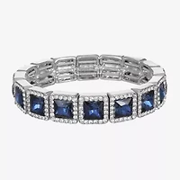 Monet Jewelry Halo Womens Glass Square Stretch Bracelet