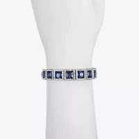 Monet Jewelry Halo Womens Glass Square Stretch Bracelet