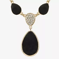 Monet Jewelry Gold Tone Velvet Womens Glass 18 Inch Y Necklace