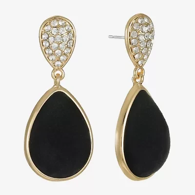 Monet Jewelry Gold Tone Velvet Womens Glass Hypoallergenic Drop Earrings