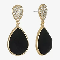 Monet Jewelry Gold Tone Velvet Womens Glass Hypoallergenic Drop Earrings