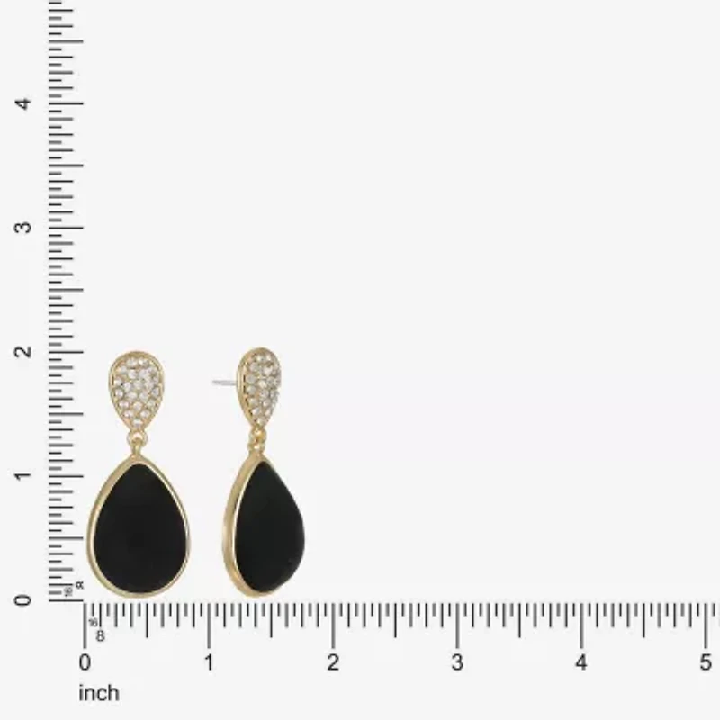 Monet Jewelry Gold Tone Velvet Womens Glass Hypoallergenic Drop Earrings
