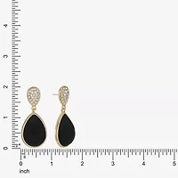 Monet Jewelry Gold Tone Velvet Womens Glass Hypoallergenic Drop Earrings