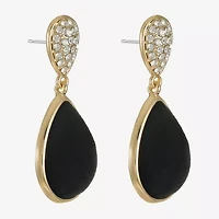 Monet Jewelry Gold Tone Velvet Womens Glass Hypoallergenic Drop Earrings