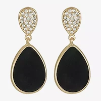 Monet Jewelry Gold Tone Velvet Womens Glass Hypoallergenic Drop Earrings