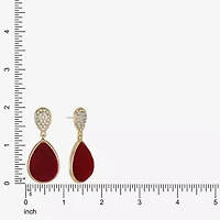 Monet Jewelry Gold Tone Velvet Womens Glass Hypoallergenic Drop Earrings