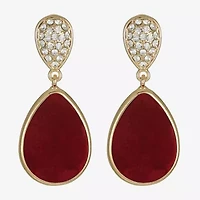 Monet Jewelry Gold Tone Velvet Womens Glass Hypoallergenic Drop Earrings