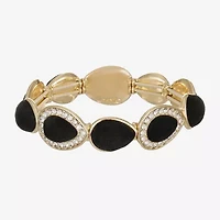 Monet Jewelry Gold Tone Velvet Halo Womens Glass Stretch Bracelet