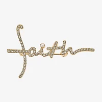 Monet Jewelry Gold Tone Faith Glass Pin