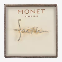Monet Jewelry Gold Tone Faith Glass Pin