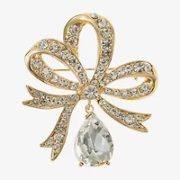 Monet Jewelry Gold Tone Glass Pin