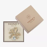 Monet Jewelry Gold Tone Glass Pin