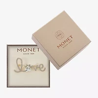 Monet Jewelry Gold Tone Love Paw Glass Pin