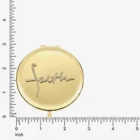 Monet Jewelry Gold Tone Faith Gold Tone Compact Mirror