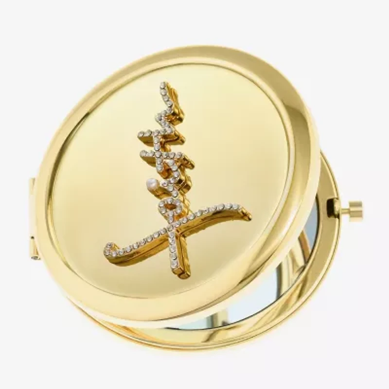 Monet Jewelry Gold Tone Faith Gold Tone Compact Mirror
