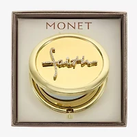 Monet Jewelry Gold Tone Faith Gold Tone Compact Mirror