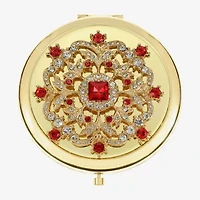 Monet Jewelry Gold Tone Cluster Gold Tone Flower Compact Mirror