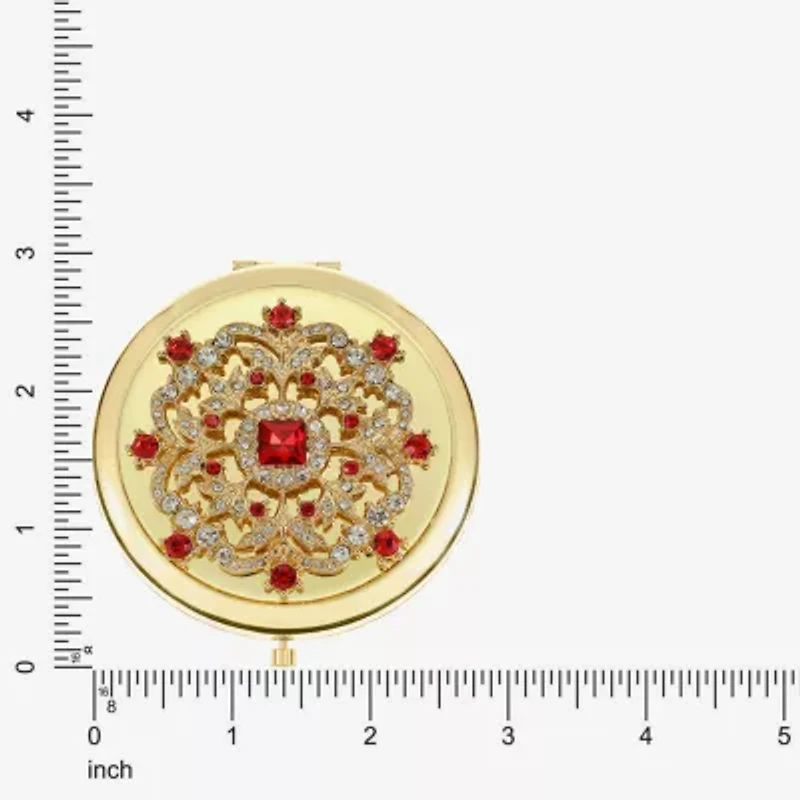 Monet Jewelry Gold Tone Cluster Gold Tone Flower Compact Mirror