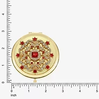 Monet Jewelry Gold Tone Cluster Gold Tone Flower Compact Mirror