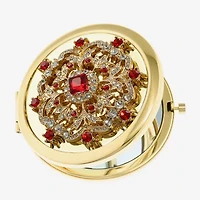 Monet Jewelry Gold Tone Cluster Gold Tone Flower Compact Mirror