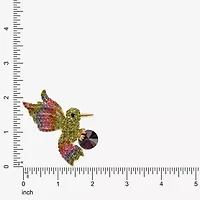Monet Jewelry Gold Tone Hummingbird Multi Color Glass Pin